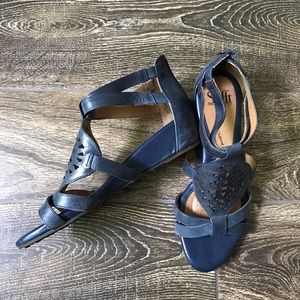 Sofft Leather Navy Sandals